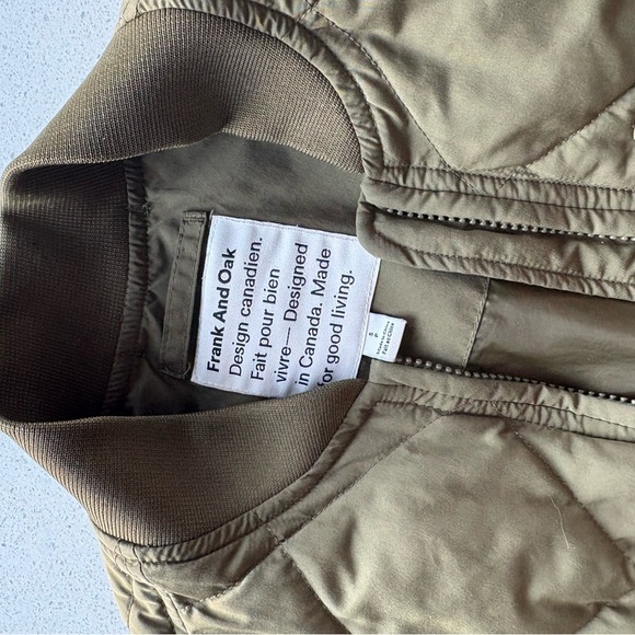 Frank And Oak Quilted Jacket in Olive - size Small - Picture 3 of 8